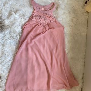 NWOT blush Pink High Neck Lace Dress